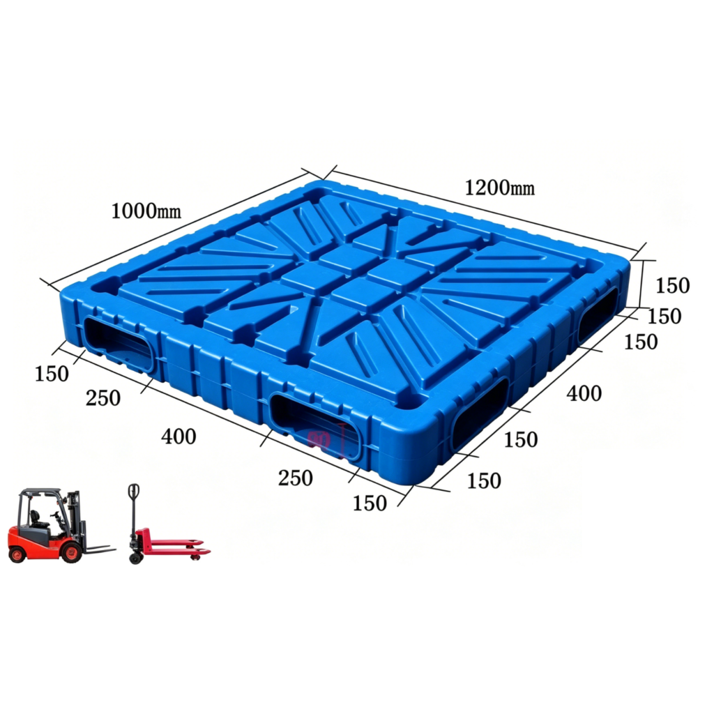 1200 x 1000 reversible plastic pallet