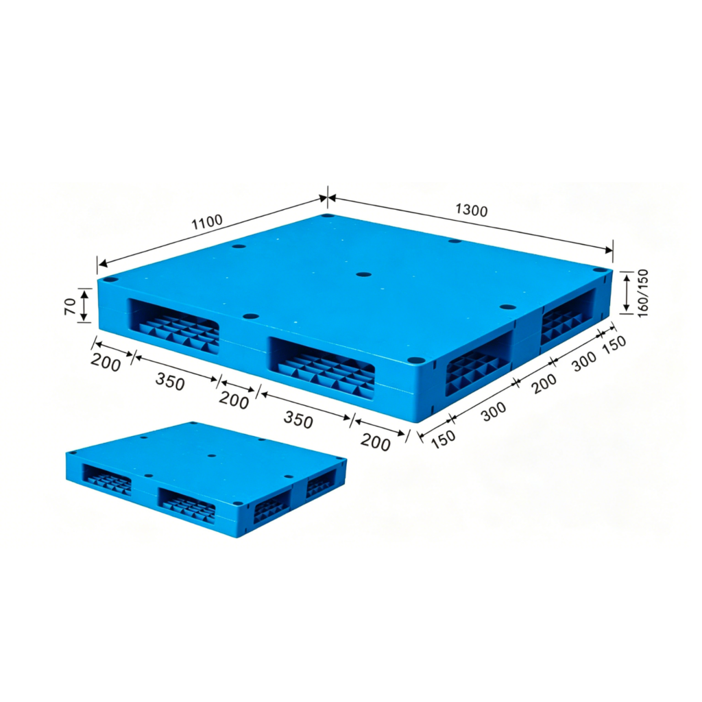 1300 x 1100 reversible plastic pallets