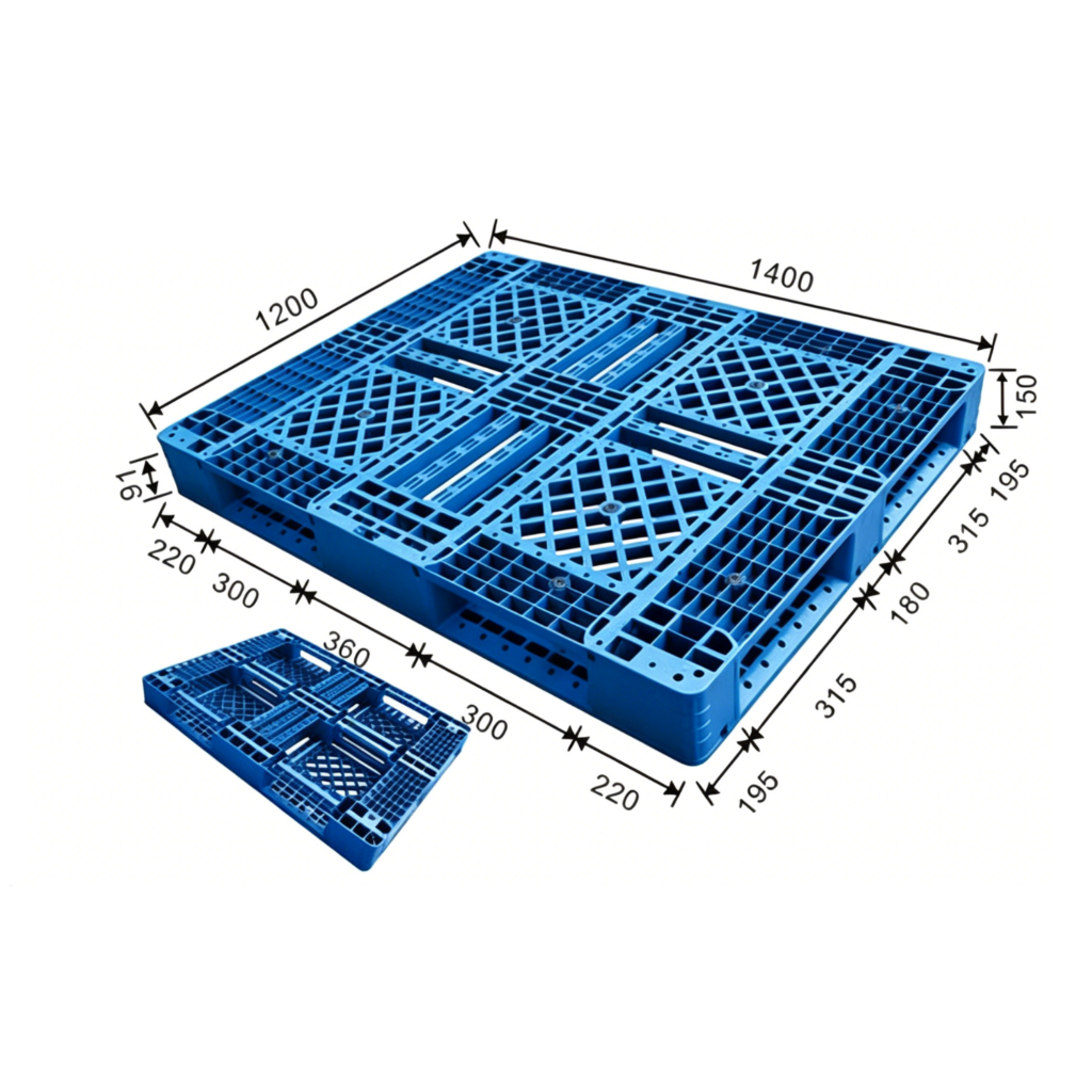 1400 x 1200 6 runner plastic pallets