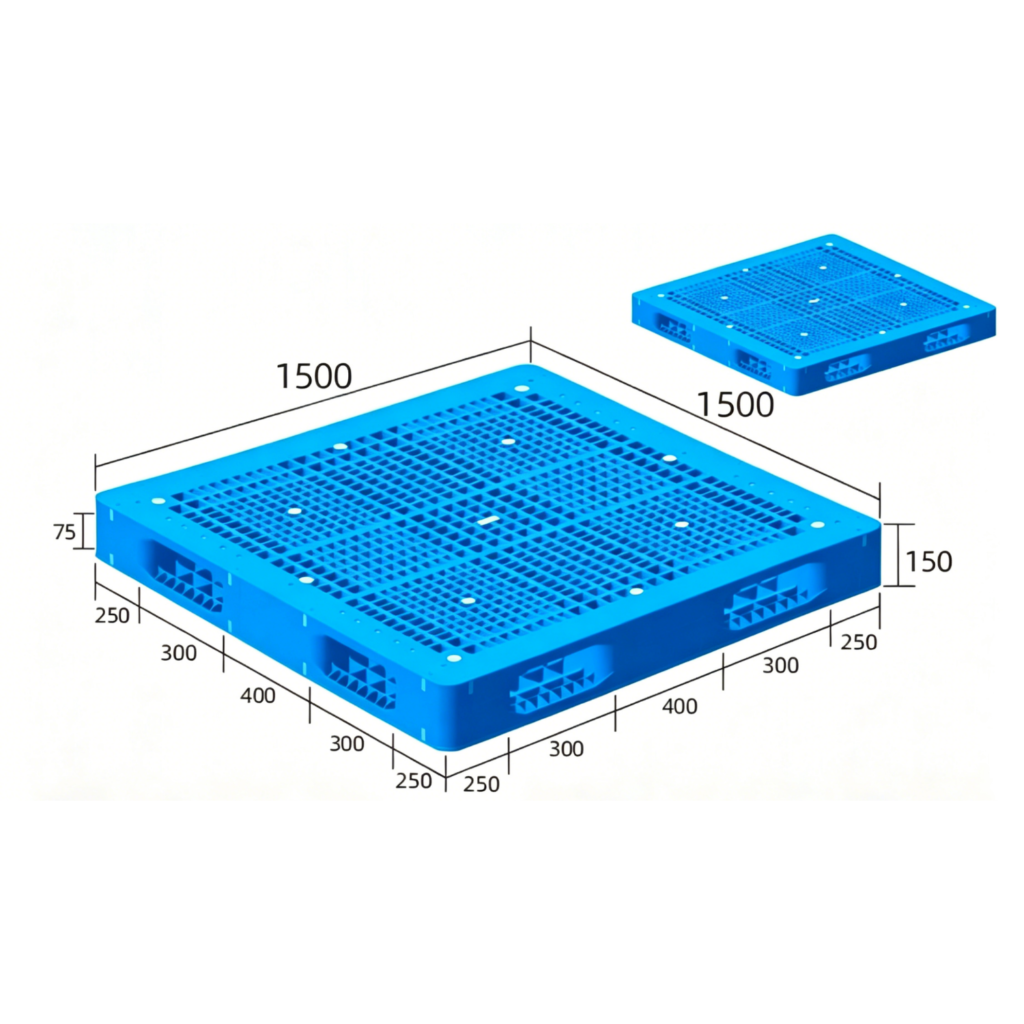 1500 x 1500 reversible plastic pallets