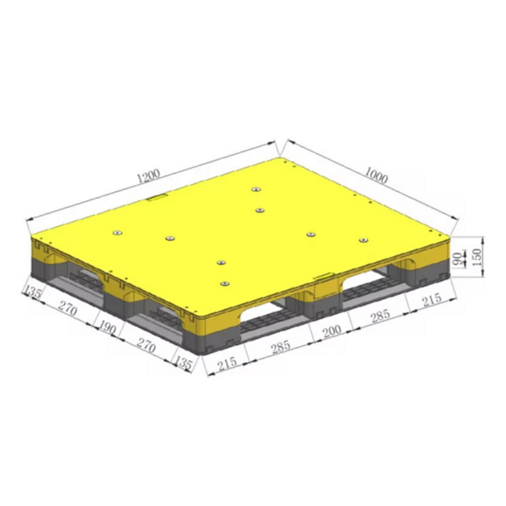 1200 x 1000 Yellow Picture Frame Design Plastic Pallet