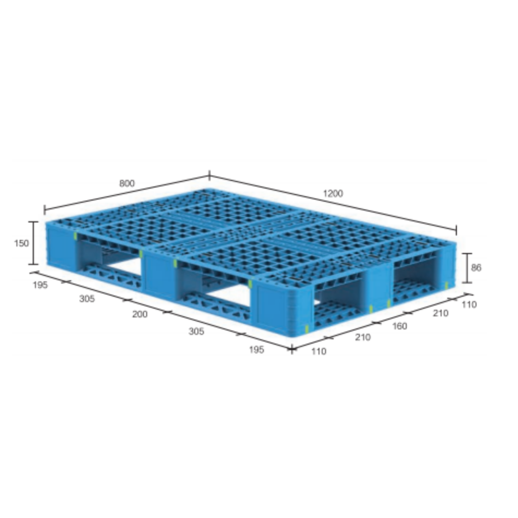 1200 x 800 Reusable Full Perimeter Euro Plastic Pallet