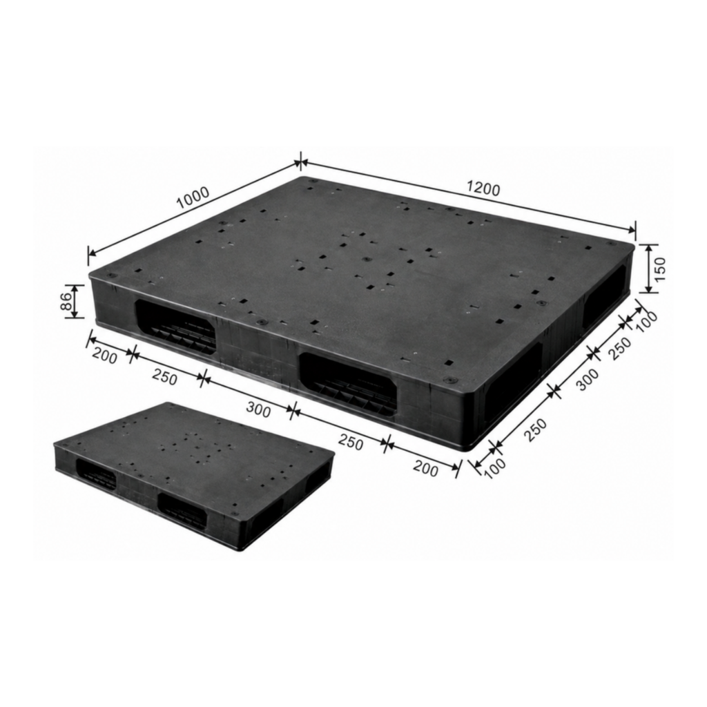 1200 × 1000 × 150 mm Heavy Duty Closed Deck Pallet