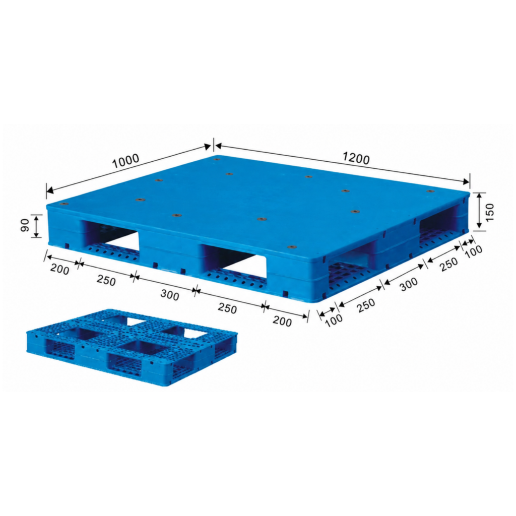 1200 × 1000 × 150 mm Reusable Closed Deck Pallet