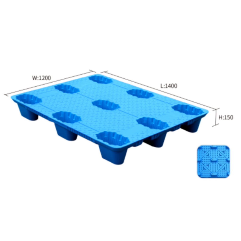 1400X1200 9 Legs Blow Molded Nestable Plastic Pallets