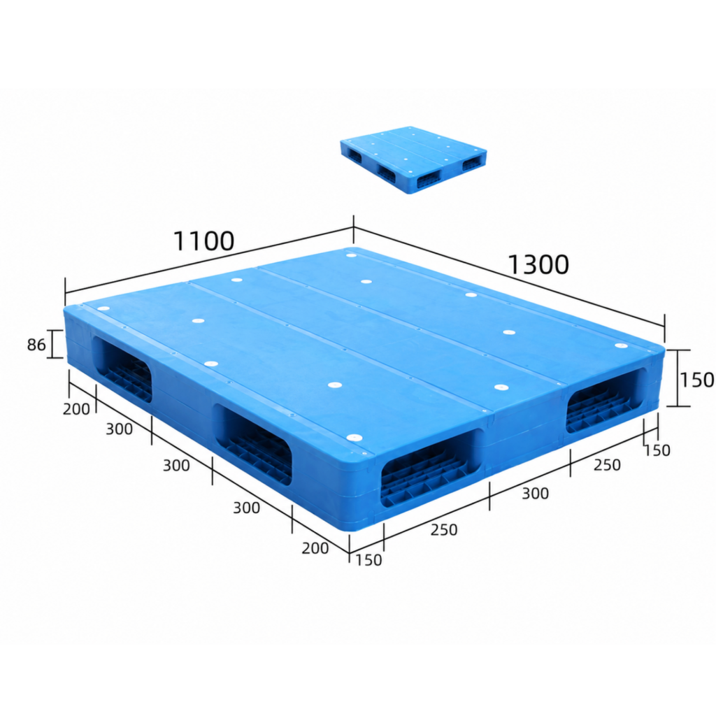 1300 × 1100 × 150 mm Solid Deck Conveyor Pallet