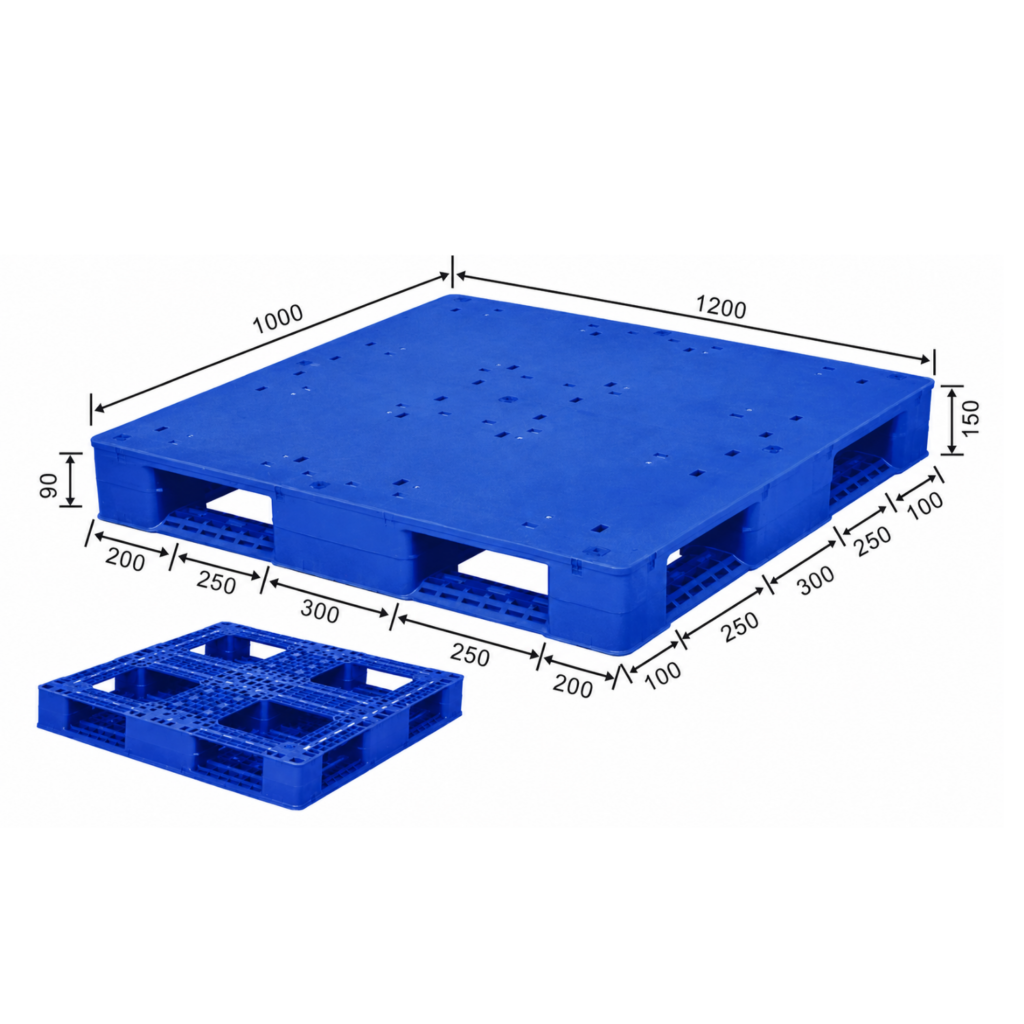 1200 × 1000 × 150mm Solid Top Full Perimeter Pallet