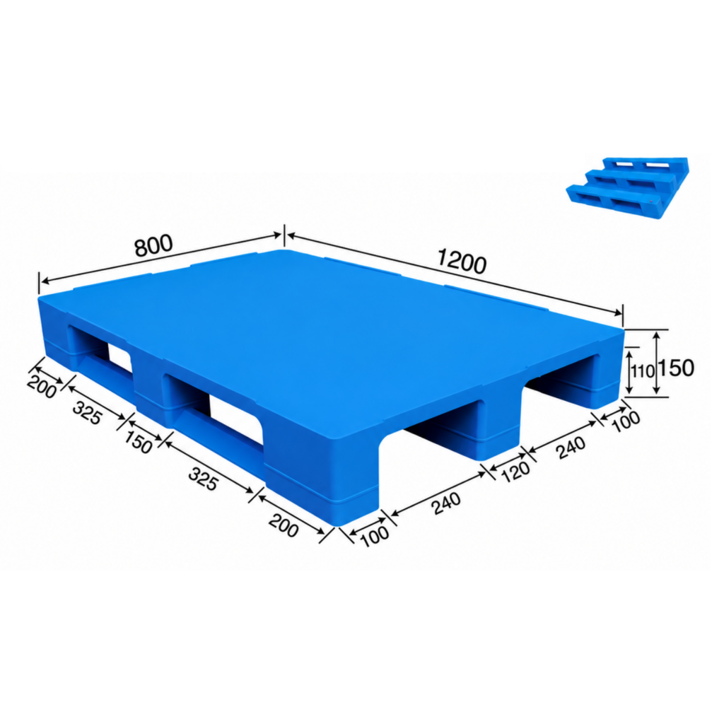 1200 × 800 × 150 mm Clean Room Closed Deck Pallet