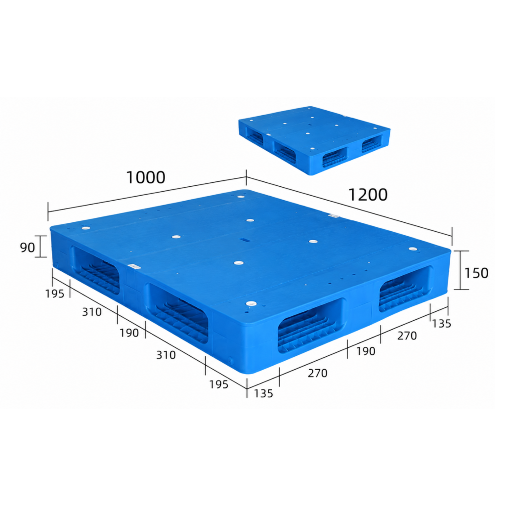 1200 × 1000 × 150 mm Reversible Solid Top Pallet