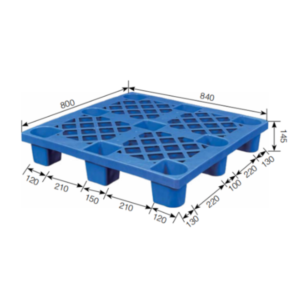 840 x 800 9 Legs Grid Surface Single Sided Pallets