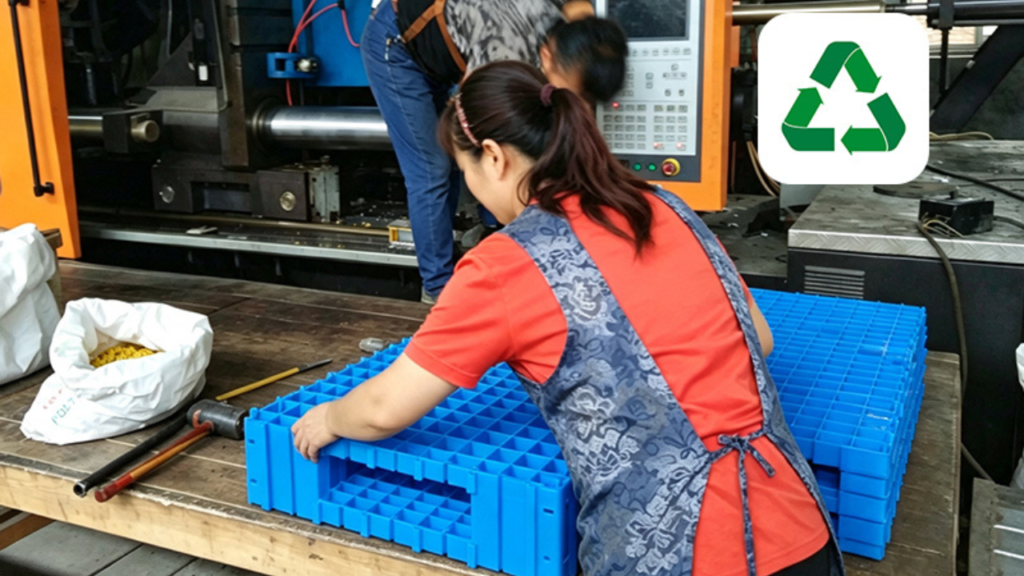 Recyclable modular plastic pallets