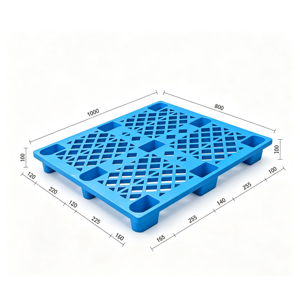 1000X800 9-Leg Light-Duty Plastic Pallets