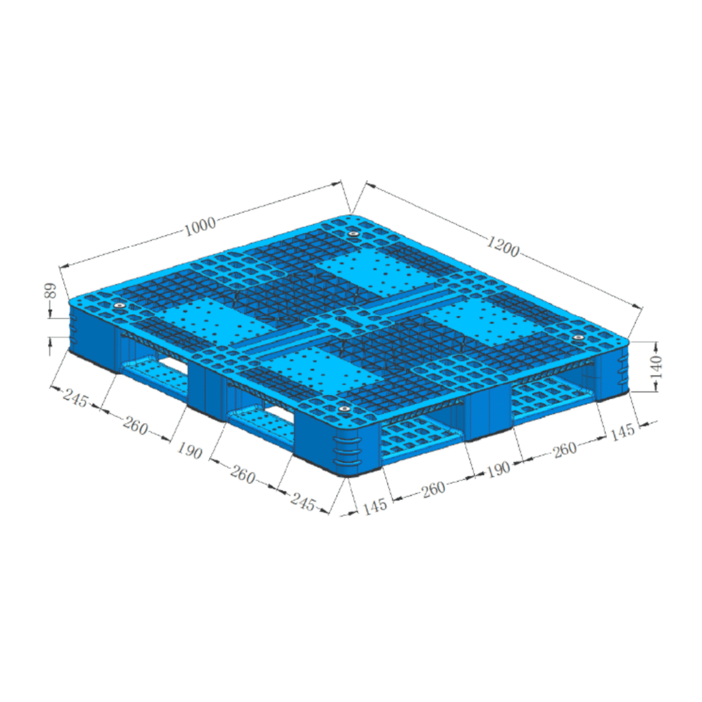 1200 1000 Full perimeter plastic pallets